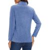 imageMAGCOMSEN Womens Quarter Zip Pullover Polar Fleece Jacket Soft Lightweight Sweatshirts Long Sleeve Warm TopsGrey Blue