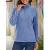 imageMAGCOMSEN Womens Quarter Zip Pullover Polar Fleece Jacket Soft Lightweight Sweatshirts Long Sleeve Warm TopsGrey Blue
