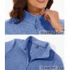 imageMAGCOMSEN Womens Quarter Zip Pullover Polar Fleece Jacket Soft Lightweight Sweatshirts Long Sleeve Warm TopsGrey Blue