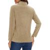 imageMAGCOMSEN Womens Quarter Zip Pullover Polar Fleece Jacket Soft Lightweight Sweatshirts Long Sleeve Warm TopsKhaki