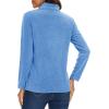 imageMAGCOMSEN Womens Quarter Zip Pullover Polar Fleece Jacket Soft Lightweight Sweatshirts Long Sleeve Warm TopsLight Blue