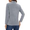 imageMAGCOMSEN Womens Quarter Zip Pullover Polar Fleece Jacket Soft Lightweight Sweatshirts Long Sleeve Warm TopsLight Grey