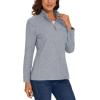 imageMAGCOMSEN Womens Quarter Zip Pullover Polar Fleece Jacket Soft Lightweight Sweatshirts Long Sleeve Warm TopsLight Grey