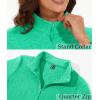 imageMAGCOMSEN Womens Quarter Zip Pullover Polar Fleece Jacket Soft Lightweight Sweatshirts Long Sleeve Warm TopsMint Green