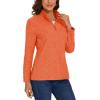 imageMAGCOMSEN Womens Quarter Zip Pullover Polar Fleece Jacket Soft Lightweight Sweatshirts Long Sleeve Warm TopsOrange