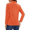 imageMAGCOMSEN Womens Quarter Zip Pullover Polar Fleece Jacket Soft Lightweight Sweatshirts Long Sleeve Warm TopsOrange