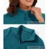 imageMAGCOMSEN Womens Quarter Zip Pullover Polar Fleece Jacket Soft Lightweight Sweatshirts Long Sleeve Warm TopsPeacock Blue