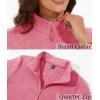 imageMAGCOMSEN Womens Quarter Zip Pullover Polar Fleece Jacket Soft Lightweight Sweatshirts Long Sleeve Warm TopsPink