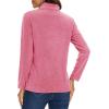 imageMAGCOMSEN Womens Quarter Zip Pullover Polar Fleece Jacket Soft Lightweight Sweatshirts Long Sleeve Warm TopsPink