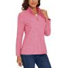 imageMAGCOMSEN Womens Quarter Zip Pullover Polar Fleece Jacket Soft Lightweight Sweatshirts Long Sleeve Warm TopsPink