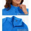 imageMAGCOMSEN Womens Quarter Zip Pullover Polar Fleece Jacket Soft Lightweight Sweatshirts Long Sleeve Warm TopsSea Blue