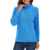 imageMAGCOMSEN Womens Quarter Zip Pullover Polar Fleece Jacket Soft Lightweight Sweatshirts Long Sleeve Warm TopsSea Blue