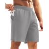 imageMAGCOMSEN Mens Athletic Running Shorts 8quot Quick Dry Lightweight Workout Gym Sports Hiking Shorts UPF 50 with 3 PocketsLight Gray