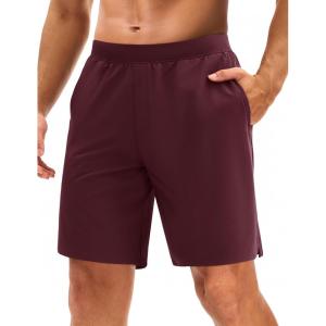imageMAGCOMSEN Mens Athletic Running Shorts 8quot Quick Dry Lightweight Workout Gym Sports Hiking Shorts UPF 50 with 3 PocketsBurgundy