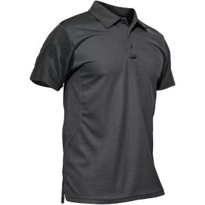 imageMAGCOMSEN Mens Polo Shirt Quick Dry Performance Short Sleeve Tactical Shirts Pique Jersey Golf Shirt04 Grey