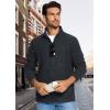 imageMAGCOMSEN Mens Fleece Full Zip Jacket Lightweight Stand Collar Jackets Soft Warm Windproof Casual Coats with Zipper PocketsBlack