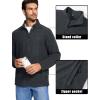imageMAGCOMSEN Mens Fleece Full Zip Jacket Lightweight Stand Collar Jackets Soft Warm Windproof Casual Coats with Zipper PocketsBlack