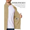 imageMAGCOMSEN Mens Fleece Full Zip Jacket Lightweight Stand Collar Jackets Soft Warm Windproof Casual Coats with Zipper PocketsKhaki