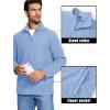 imageMAGCOMSEN Mens Fleece Full Zip Jacket Lightweight Stand Collar Jackets Soft Warm Windproof Casual Coats with Zipper PocketsLight Blue