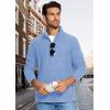 imageMAGCOMSEN Mens Fleece Full Zip Jacket Lightweight Stand Collar Jackets Soft Warm Windproof Casual Coats with Zipper PocketsLight Blue