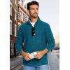 imageMAGCOMSEN Mens Fleece Full Zip Jacket Lightweight Stand Collar Jackets Soft Warm Windproof Casual Coats with Zipper PocketsPeacock Blue