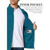 imageMAGCOMSEN Mens Fleece Full Zip Jacket Lightweight Stand Collar Jackets Soft Warm Windproof Casual Coats with Zipper PocketsPeacock Blue