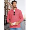 imageMAGCOMSEN Mens Fleece Full Zip Jacket Lightweight Stand Collar Jackets Soft Warm Windproof Casual Coats with Zipper PocketsPink