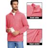 imageMAGCOMSEN Mens Fleece Full Zip Jacket Lightweight Stand Collar Jackets Soft Warm Windproof Casual Coats with Zipper PocketsPink