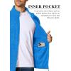 imageMAGCOMSEN Mens Fleece Full Zip Jacket Lightweight Stand Collar Jackets Soft Warm Windproof Casual Coats with Zipper PocketsSea Blue