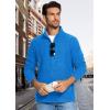 imageMAGCOMSEN Mens Fleece Full Zip Jacket Lightweight Stand Collar Jackets Soft Warm Windproof Casual Coats with Zipper PocketsSea Blue
