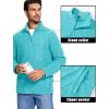 imageMAGCOMSEN Mens Fleece Full Zip Jacket Lightweight Stand Collar Jackets Soft Warm Windproof Casual Coats with Zipper PocketsWater Blue