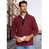 imageMAGCOMSEN Mens Fleece Full Zip Jacket Lightweight Stand Collar Jackets Soft Warm Windproof Casual Coats with Zipper PocketsWine Red