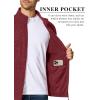 imageMAGCOMSEN Mens Fleece Full Zip Jacket Lightweight Stand Collar Jackets Soft Warm Windproof Casual Coats with Zipper PocketsWine Red
