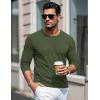 imageMAGCOMSEN Mens Long Sleeve Shirts Cotton Crew Neck T Shirt Solid Casual Shirt Lightweight Work Tee ShirtsArmy Green