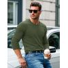 imageMAGCOMSEN Mens Long Sleeve Shirts Cotton Crew Neck T Shirt Solid Casual Shirt Lightweight Work Tee ShirtsArmy Green