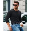 imageMAGCOMSEN Mens Long Sleeve Shirts Cotton Crew Neck T Shirt Solid Casual Shirt Lightweight Work Tee ShirtsBlack
