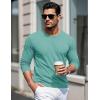 imageMAGCOMSEN Mens Long Sleeve Shirts Cotton Crew Neck T Shirt Solid Casual Shirt Lightweight Work Tee ShirtsGrey Green