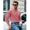 imageMAGCOMSEN Mens Long Sleeve Shirts Cotton Crew Neck T Shirt Solid Casual Shirt Lightweight Work Tee ShirtsGrey Pink