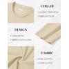 imageMAGCOMSEN Mens Long Sleeve Shirts Cotton Crew Neck T Shirt Solid Casual Shirt Lightweight Work Tee ShirtsLight Apricot