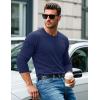 imageMAGCOMSEN Mens Long Sleeve Shirts Cotton Crew Neck T Shirt Solid Casual Shirt Lightweight Work Tee ShirtsNavy