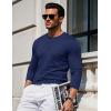 imageMAGCOMSEN Mens Long Sleeve Shirts Cotton Crew Neck T Shirt Solid Casual Shirt Lightweight Work Tee ShirtsNavy