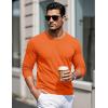 imageMAGCOMSEN Mens Long Sleeve Shirts Cotton Crew Neck T Shirt Solid Casual Shirt Lightweight Work Tee ShirtsOrange
