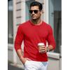 imageMAGCOMSEN Mens Long Sleeve Shirts Cotton Crew Neck T Shirt Solid Casual Shirt Lightweight Work Tee ShirtsTomato Red