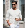 imageMAGCOMSEN Mens Long Sleeve Shirts Cotton Crew Neck T Shirt Solid Casual Shirt Lightweight Work Tee ShirtsWhite