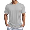 imageMAGCOMSEN Mens Dry Fit Shirts Mesh Short Sleeve Athletic Lightweight Workout Performance Hiking ShirtLightgray