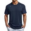 imageMAGCOMSEN Mens Dry Fit Shirts Mesh Short Sleeve Athletic Lightweight Workout Performance Hiking ShirtNavy