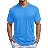 imageMAGCOMSEN Mens Dry Fit Shirts Mesh Short Sleeve Athletic Lightweight Workout Performance Hiking ShirtSkyblue