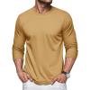 imageMAGCOMSEN Mens Long Sleeve Shirts Cotton Crew Neck T Shirt Solid Casual Shirt Lightweight Work Tee ShirtsEarthy Yellow