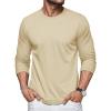 imageMAGCOMSEN Mens Long Sleeve Shirts Cotton Crew Neck T Shirt Solid Casual Shirt Lightweight Work Tee ShirtsLight Apricot