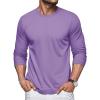 imageMAGCOMSEN Mens Long Sleeve Shirts Cotton Crew Neck T Shirt Solid Casual Shirt Lightweight Work Tee ShirtsLight Purple